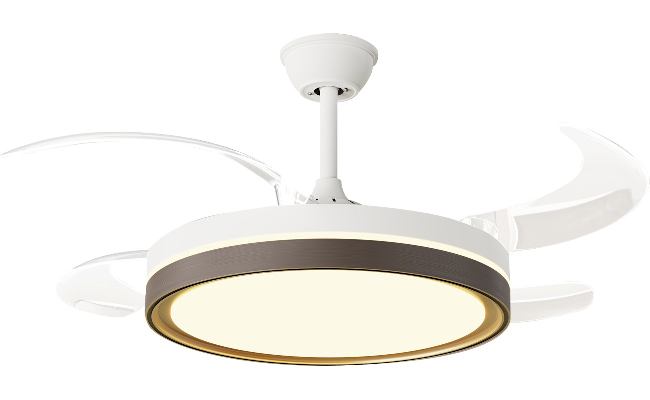 Ventilador de techo CEILY BRISE DWD retractil con luz blanco madera